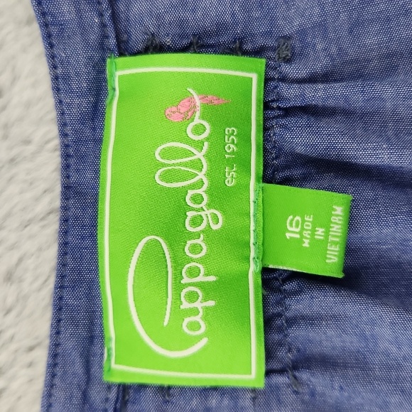 Pappagallo 100% cotton blue sleeveless dress size 16 - Picture 8 of 13